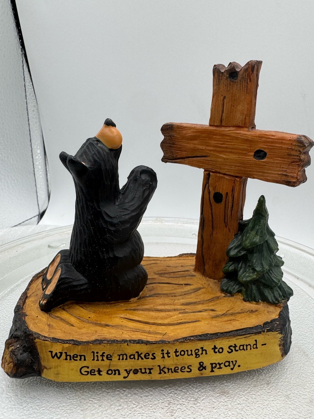 Demdaco Bearfoots PRAY kneeling bear when life makes it tough to stand get on..